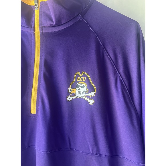 Colosseum Men's 1/4 Zip Pullover Shirt Med East Carolina University‎ NWT Purple - Picture 2 of 6